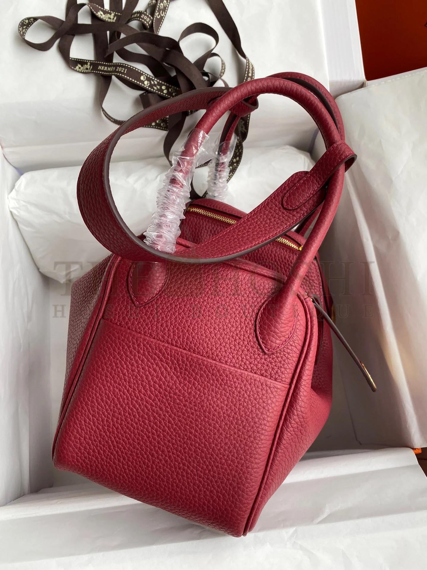 H**me5 Lindy 26 Handmade Bag In Ruby Clemence Leather Master Quality
