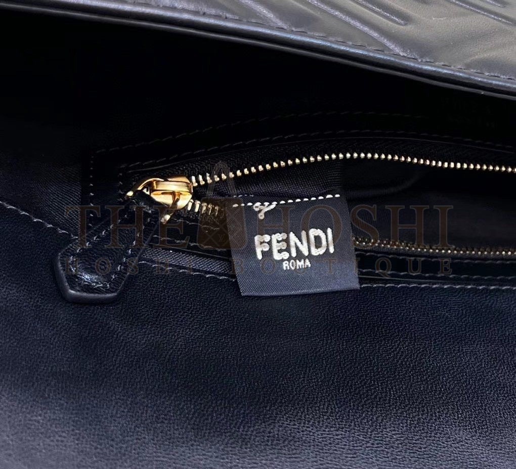 F**di Large Baguette Bag In Black FF Nappa Leather Master Quality