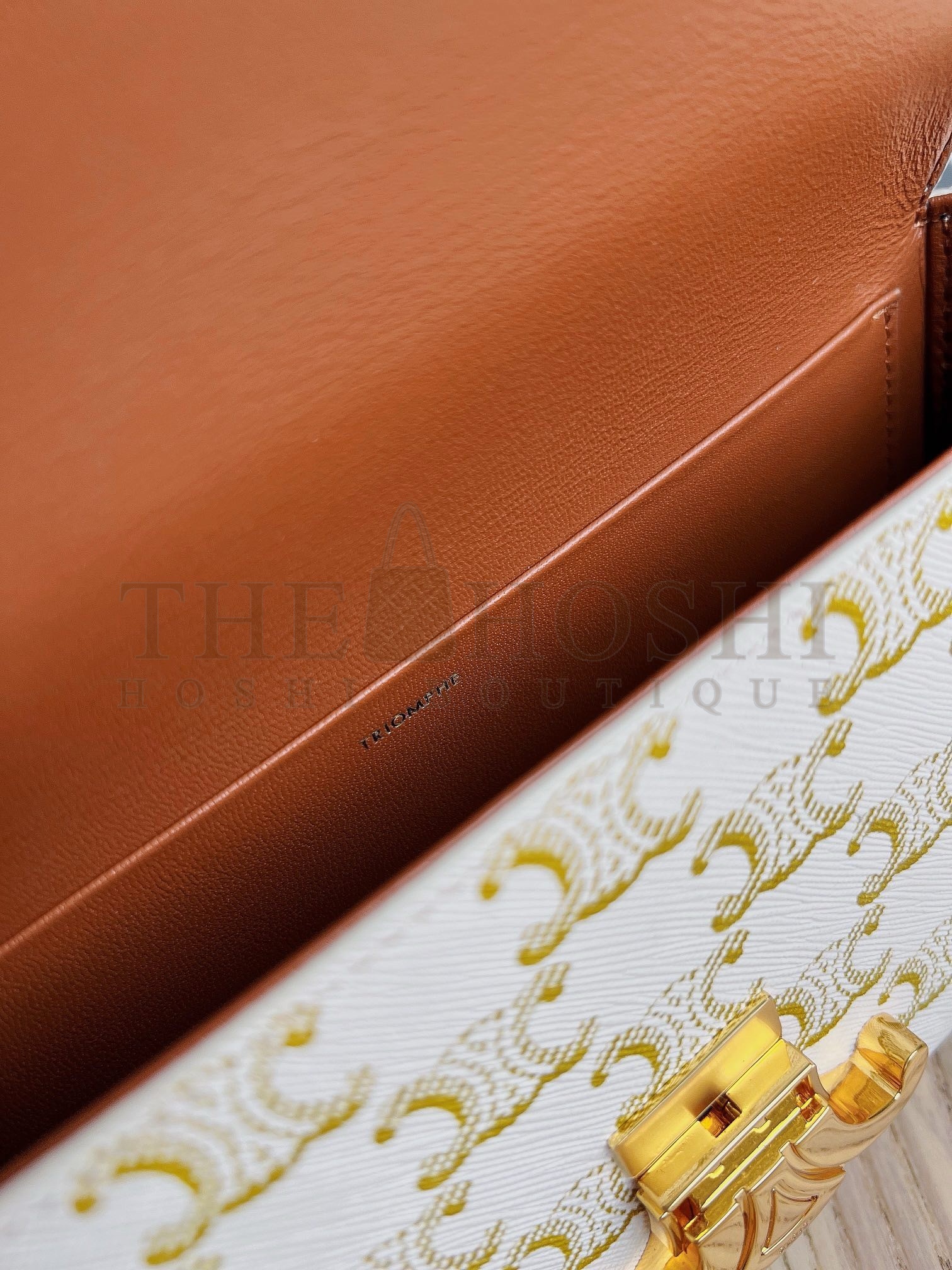 Ce1i*e Claude Shoulder Bag in White Triomphe Canvas Master Quality