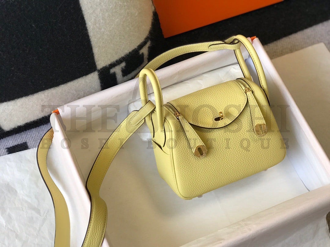 H**me5 Lindy Mini Bag In Jaune Poussin Clemence Leather GHW Master Quality
