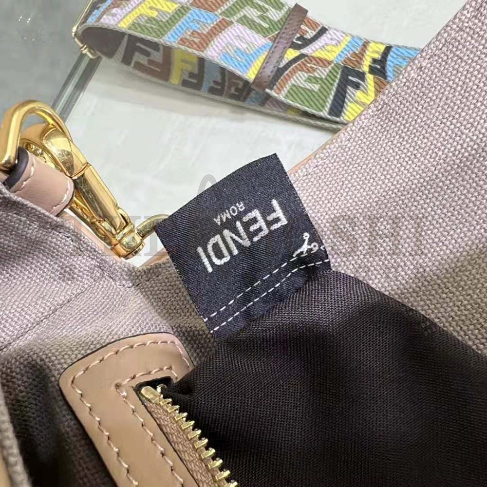 F**di Women Lconic Medium Baguette Gray FF Canvas Bag Master Quality