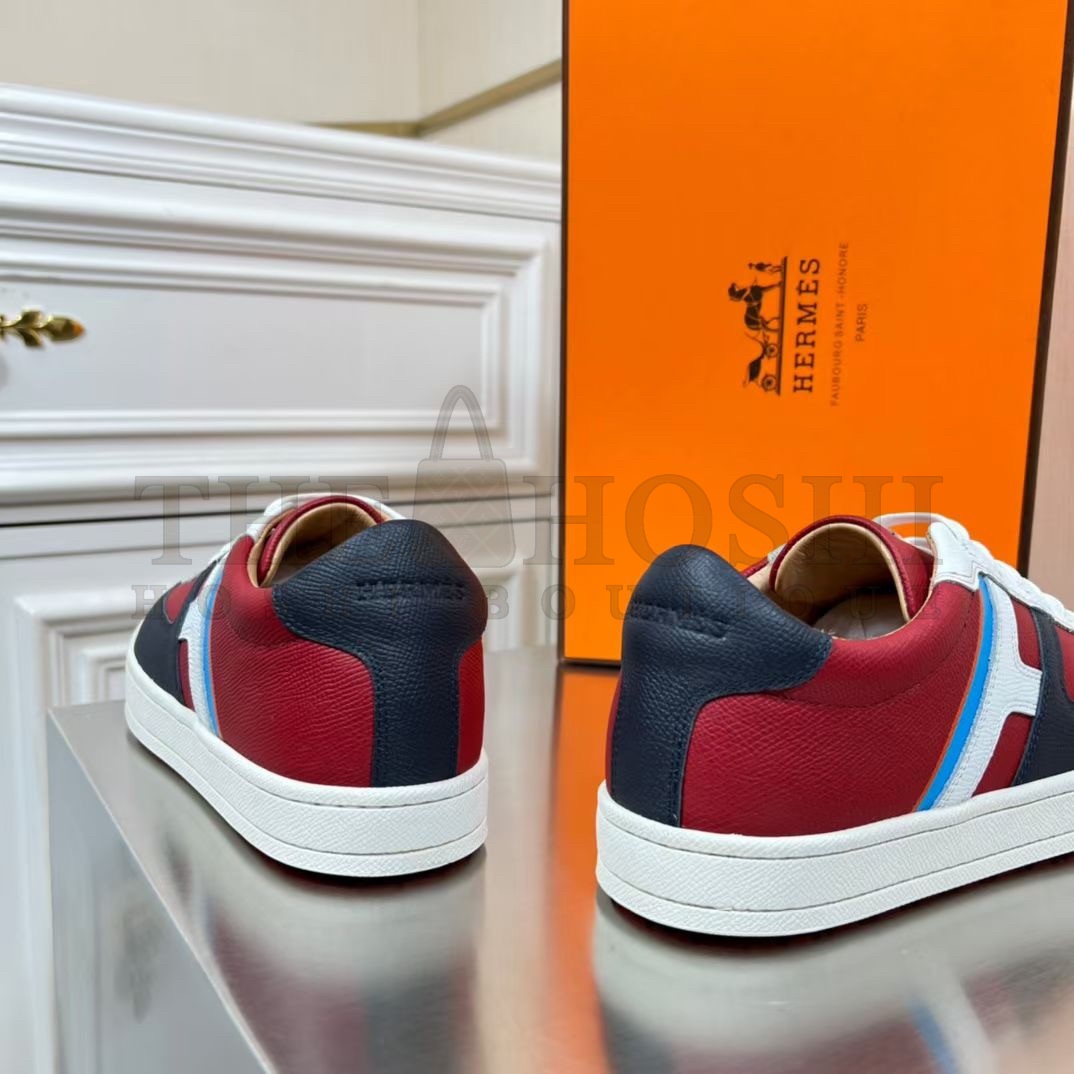 H**me5 Boomerang Sneakers In Multicolore Bordeaux Leather Master Quality