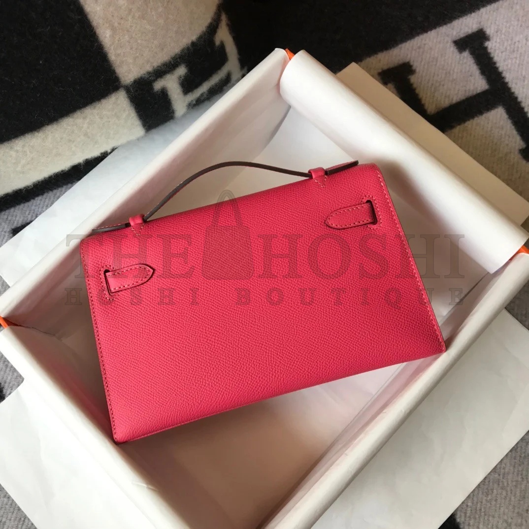 H**me5 Kelly Pochette Clutch Bag In Rose Lipstick Epsom Leather Master Quality