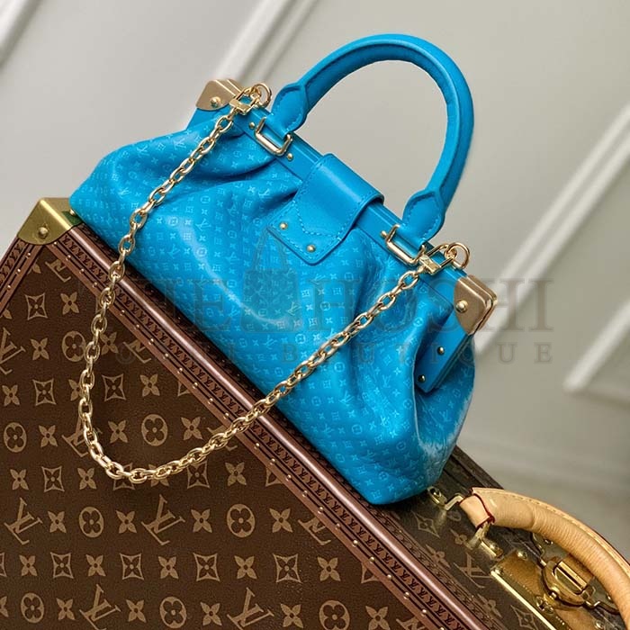 L0vis Vvtt0n LV Women Monogram Clutch Blue Calfskin Leather S-Lock Master Quality