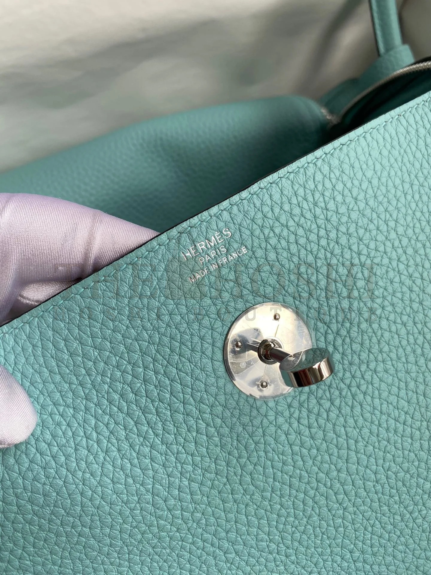 H**me5 Lindy 30 Handmade Bag In Blue Atoll Clemence Leather Master Quality