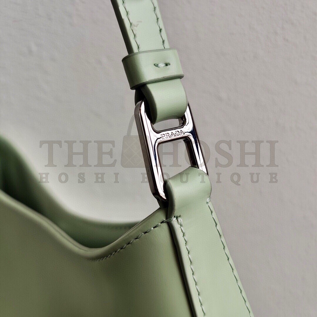 Pra*a Cleo Small Shoulder Bag In Aqua Brushed Leather Master Quality