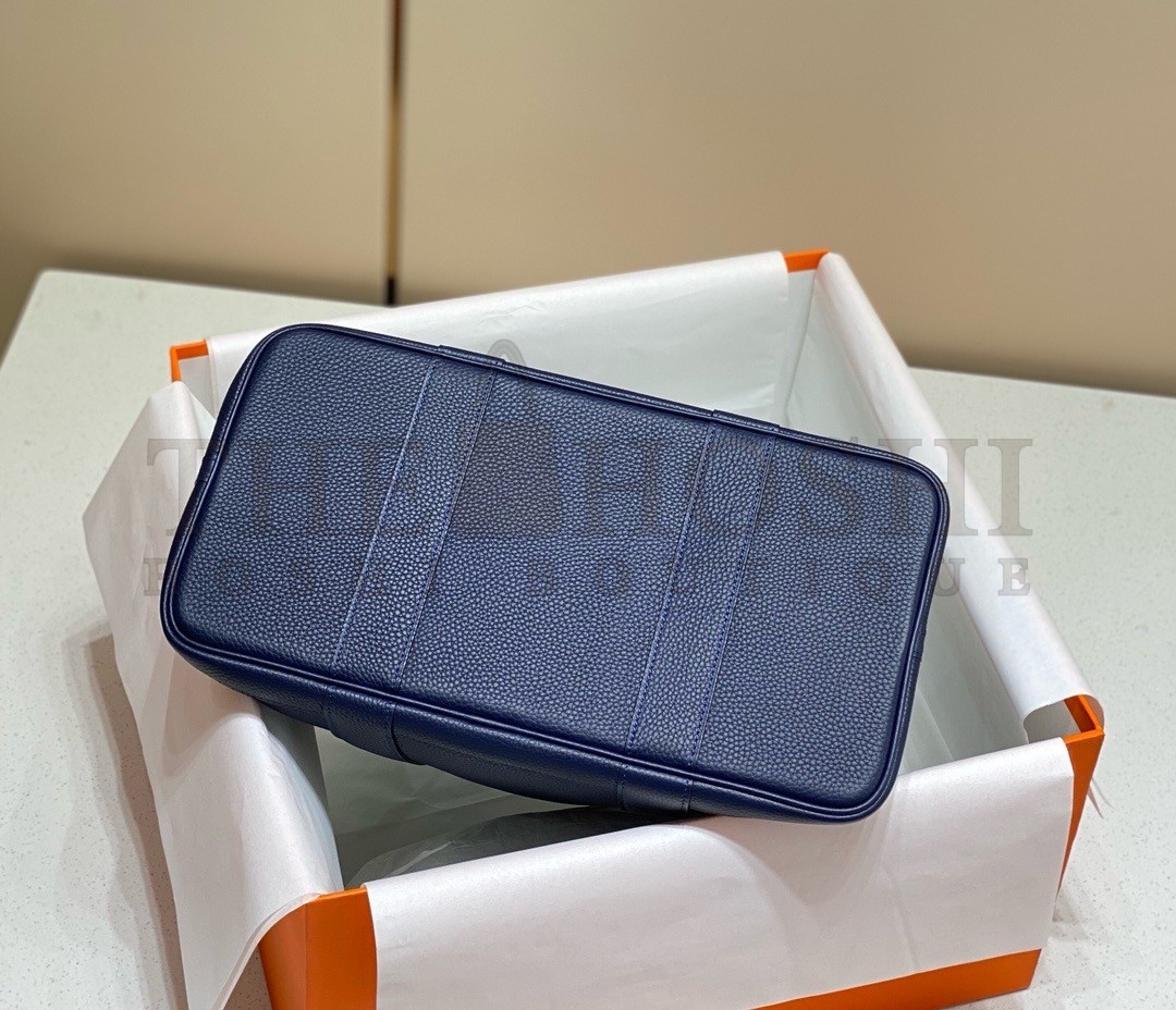 H**me5 Garden Party 36 Bag In Blue Saphir Clemence Leather Master Quality