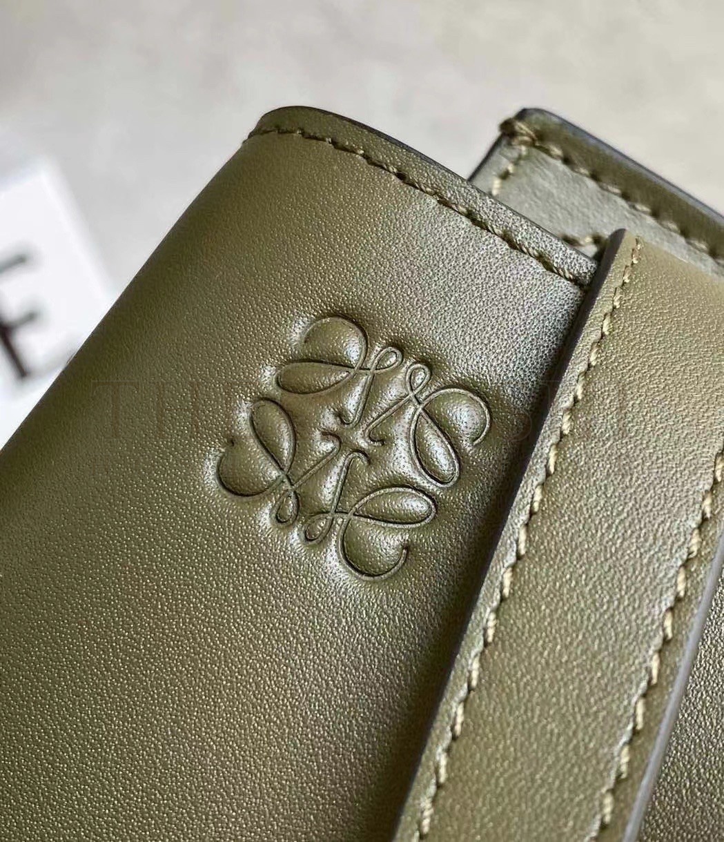 L0ew* Mini Gate Dual Bag In Autumn Green Calfskin Master Quality