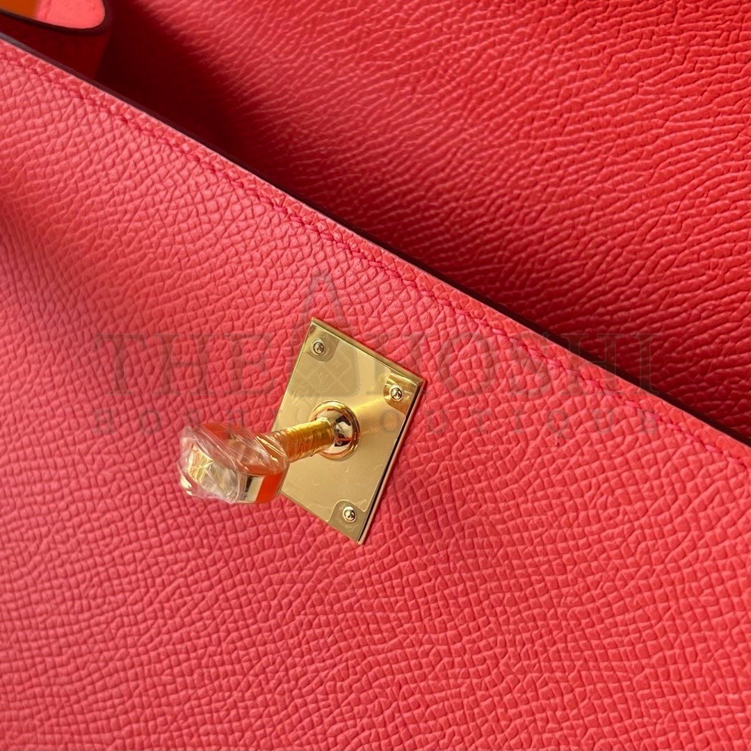 H**me5 Kelly Pochette Handmade Bag In Rouge Piment Epsom Calfskin Master Quality