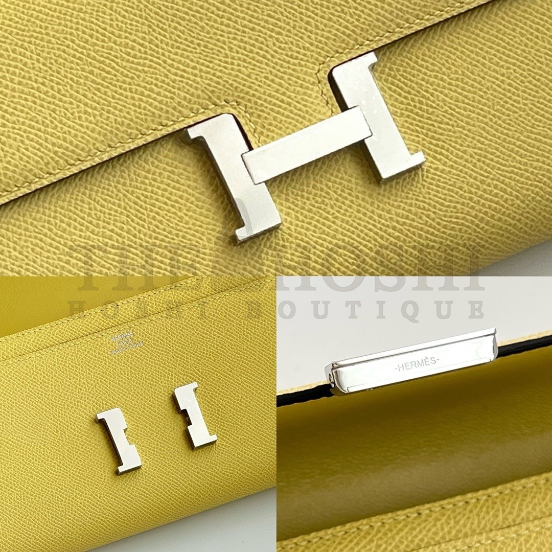 H**me5 Constance To Go Wallet in Jaune Poussin Epsom Calfskin Master Quality