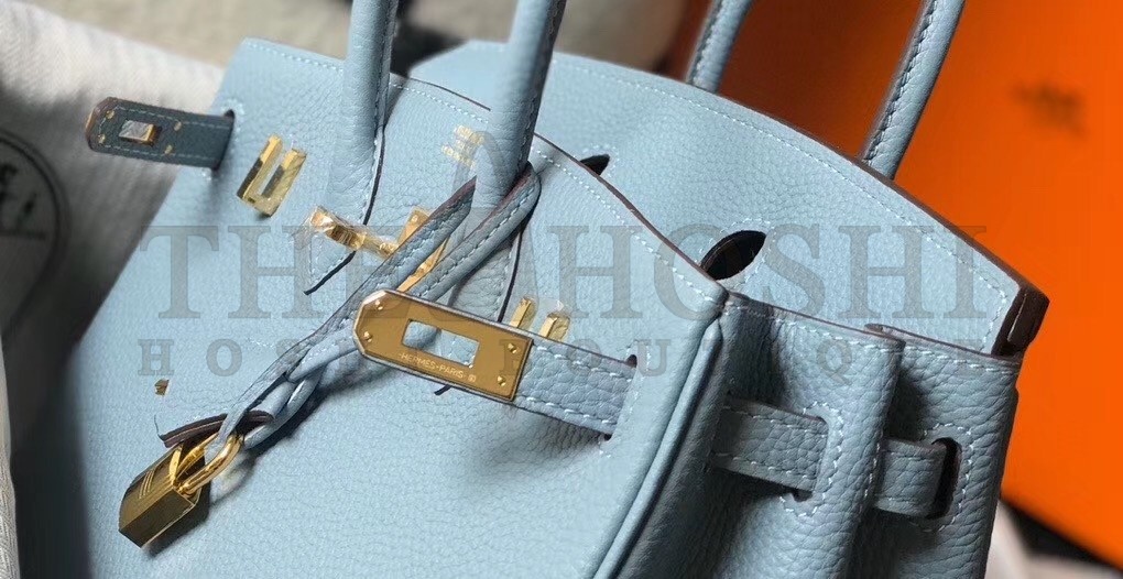 H**me5 Birkin 25cm Bag In Blue Lin Clemence Leather Master Quality