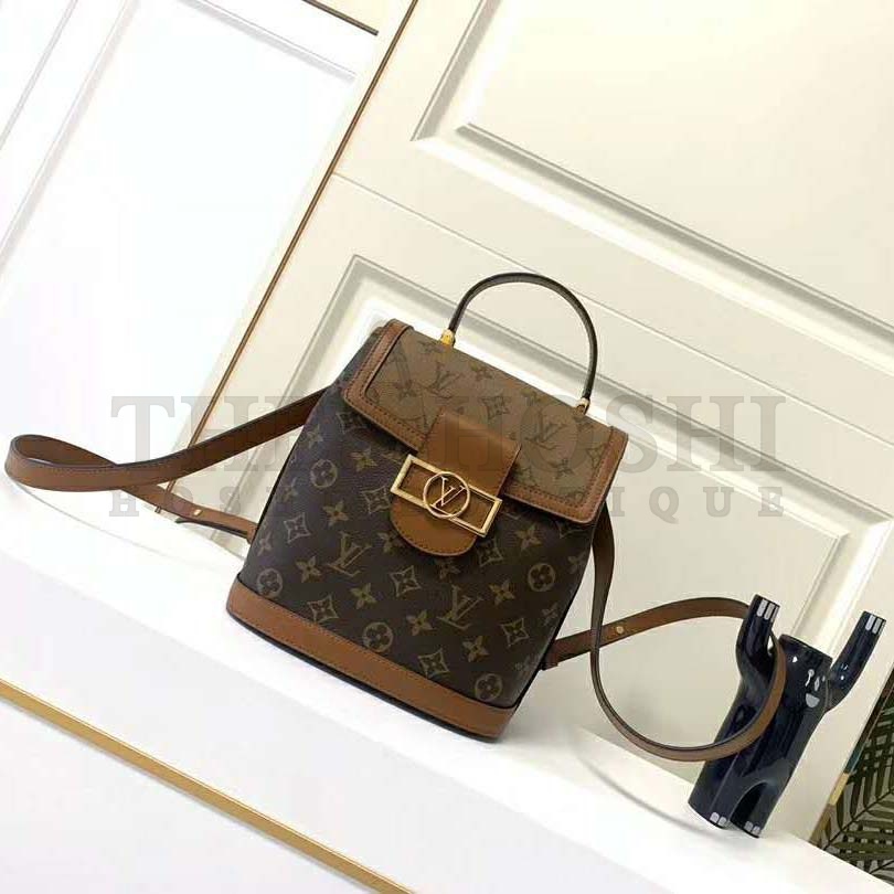 L0vis Vvtt0n LV Women Dauphine Backpack PM Monogram Canvas-Brown Master Quality