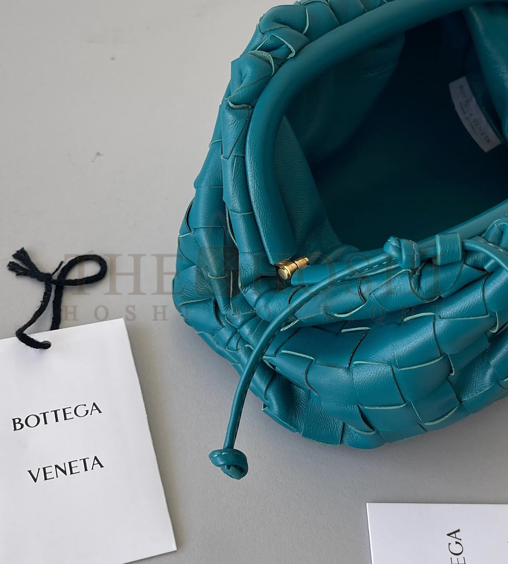 B0tt*ga Ven*ta Mini Pouch with Strap in Mallard Intrecciato Lambskin Master Quality