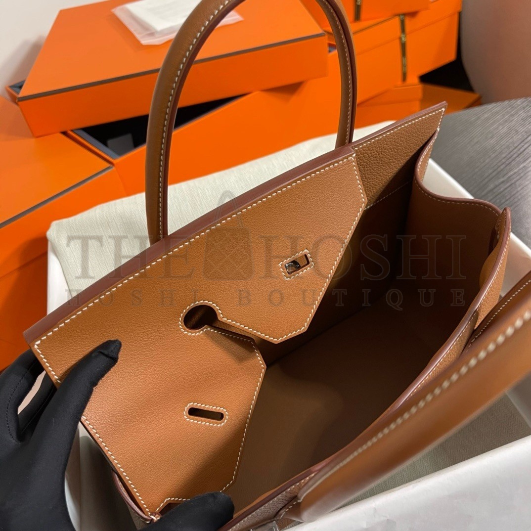 H**me5 Birkin 30 en Desordre Bag in Gold Swift and Clemence Leather Master Quality