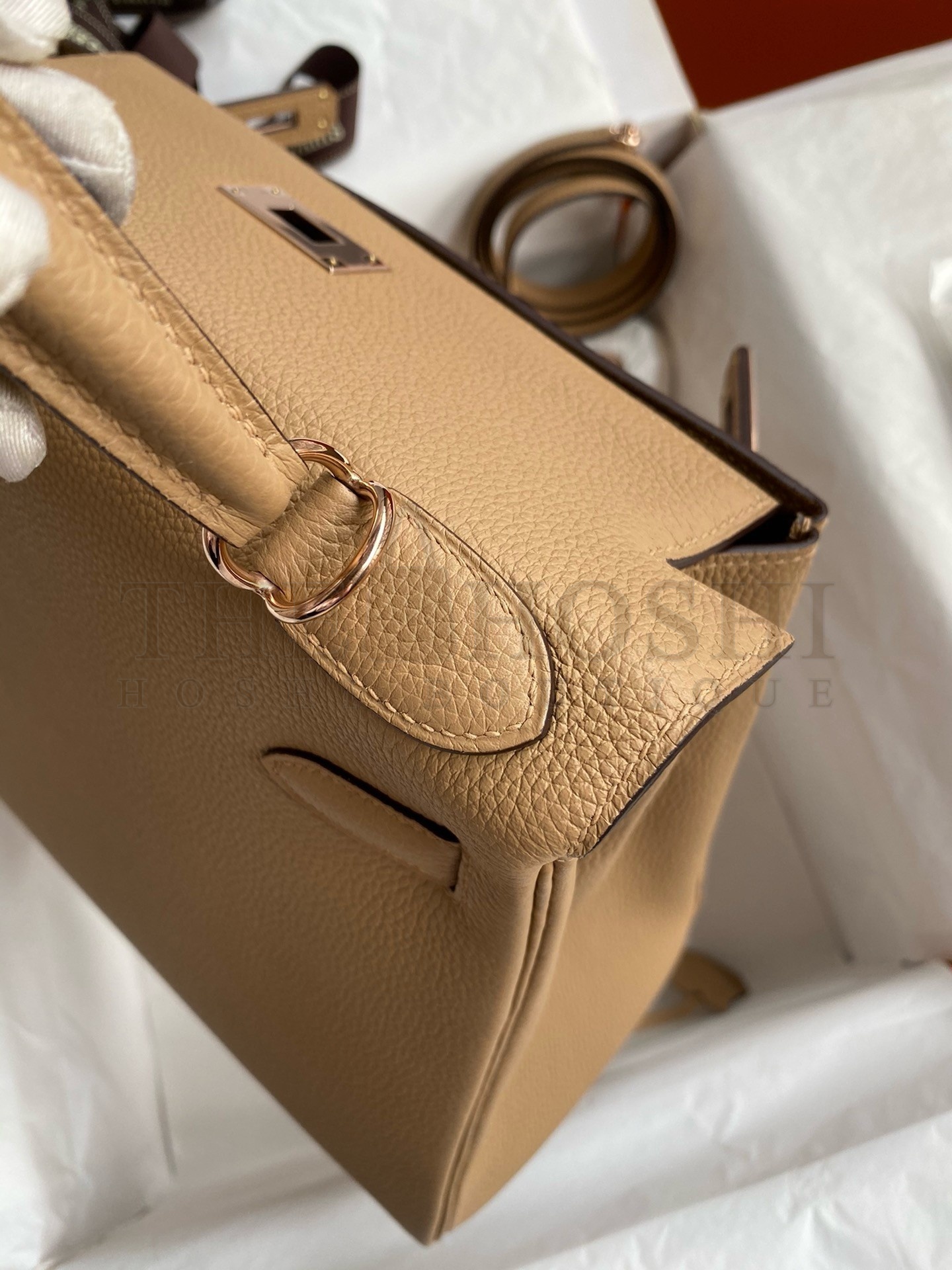 H**me5 Kelly Retourne 28 Handmade Bag In Chai Clemence Leather Master Quality