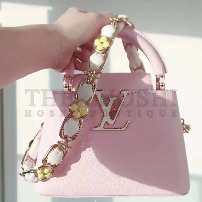L0vis Vvtt0n LV Women Capucines Mini Handbag Jasmine Pink Taurillon Leather Master Quality