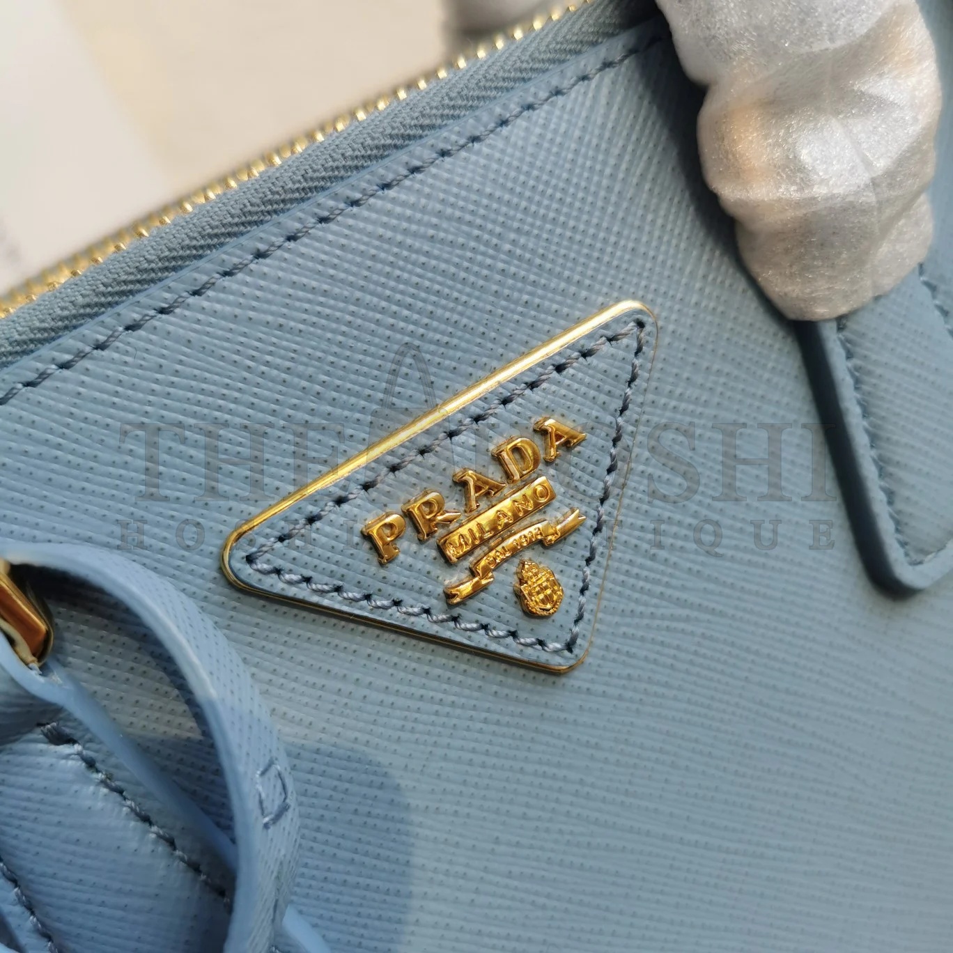 Pra*a Mini Galleria Bag In Light Blue Saffiano Leather Master Quality
