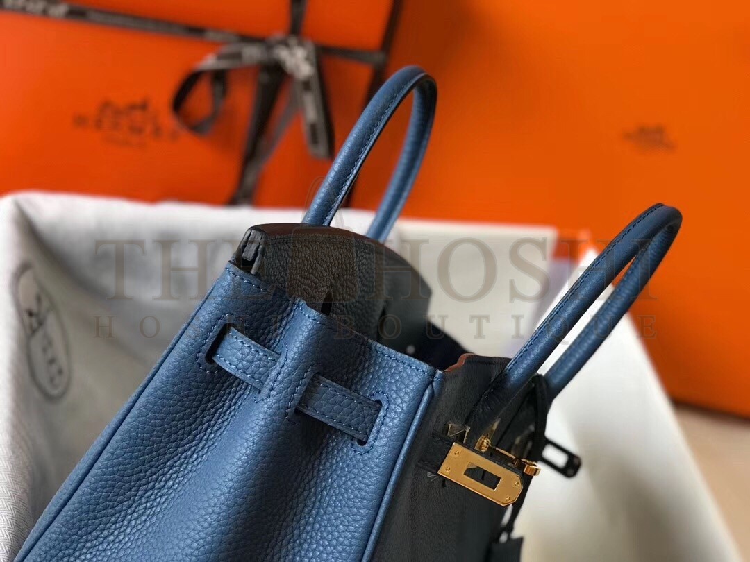 H**me5 Birkin 25cm Bag In Blue Agate Clemence Leather Master Quality