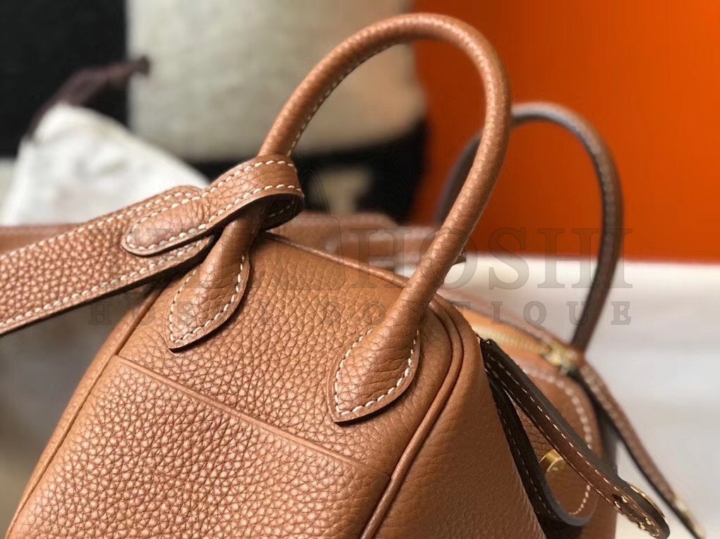 H**me5 Mini Lindy Bag In Brown Clemence Leather Master Quality