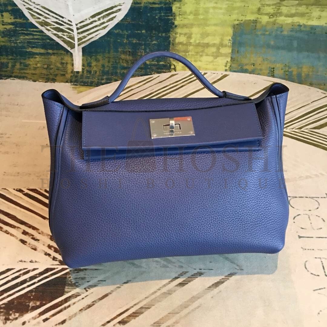 H**me5 24/24 29 Bag In Blue Clemence Calfskin Master Quality