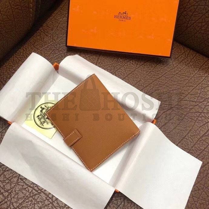 H**me5 Bearn Compact Wallet In Gold Epsom Leather Master Quality