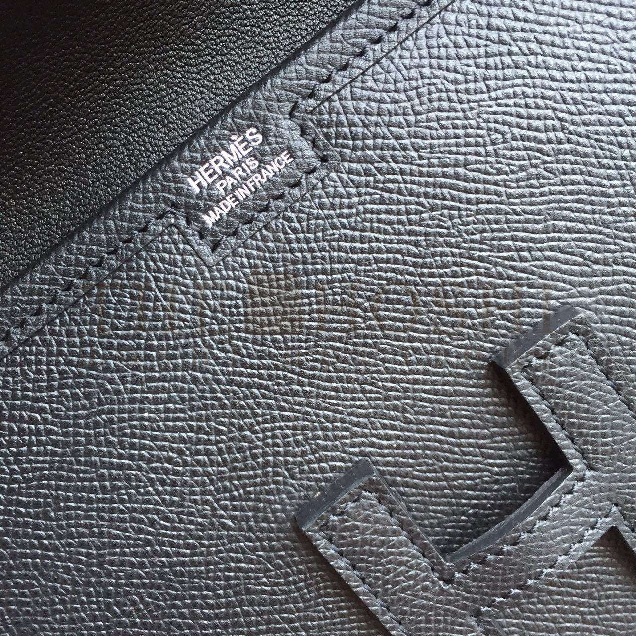H**me5 Black Epsom Jige Elan 29 Clutch Bag Master Quality
