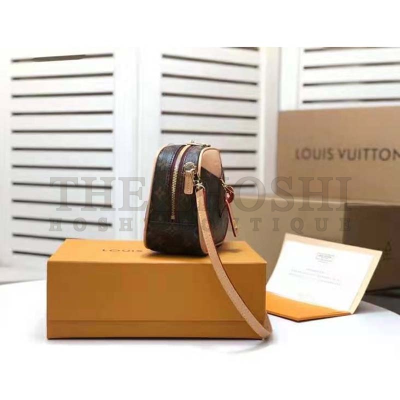 L0vis Vvtt0n LV Women Deauville Mini Handbag Monogram Coated Canvas-Brown Master Quality