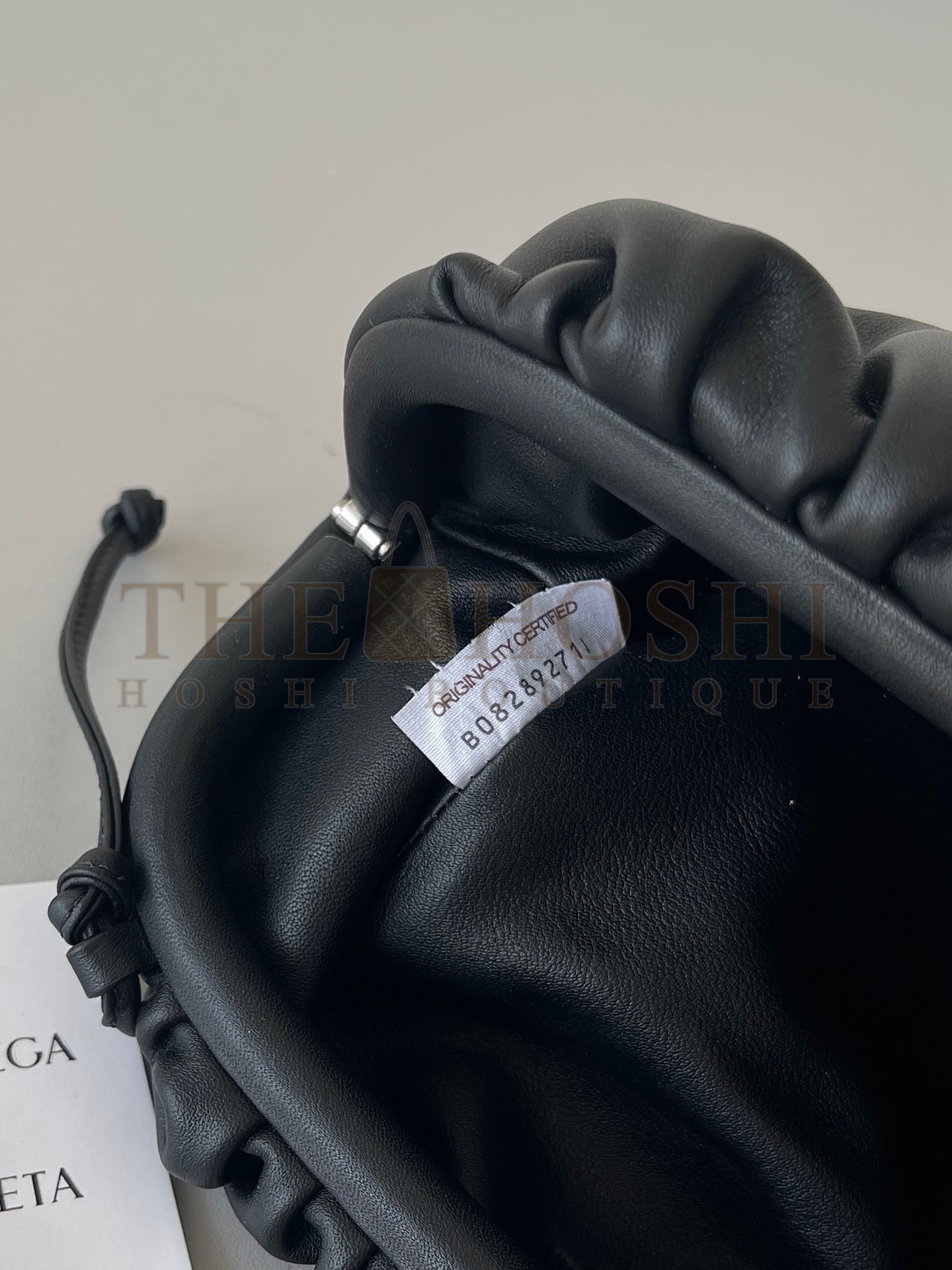 B0tt*ga Ven*ta Mini Pouch with Strap in Black Calfskin Master Quality