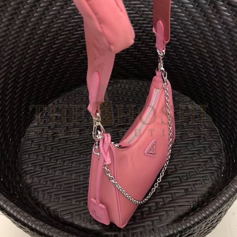Pra*a Re-Edition 2005 Shoulder Bag In Pink Nylon Master Quality