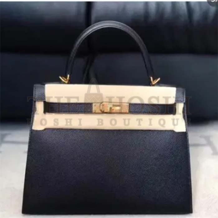 H**me5 Women Mini Kelly 20 Bag in Togo Leather with Gold Hardware-Black Master Quality