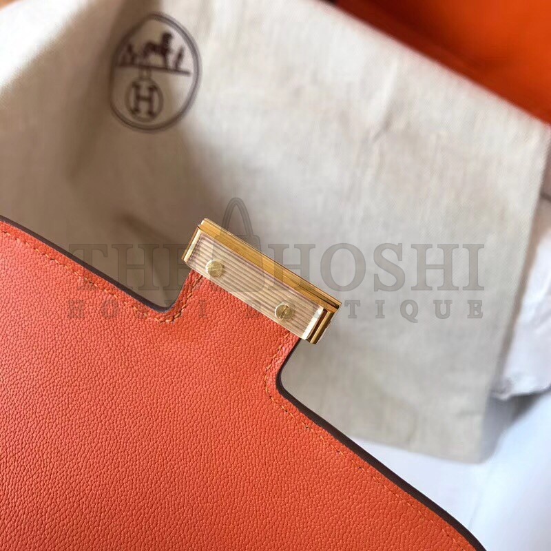 H**me5 Mini Constance 18cm Orange Epsom Bag Master Quality