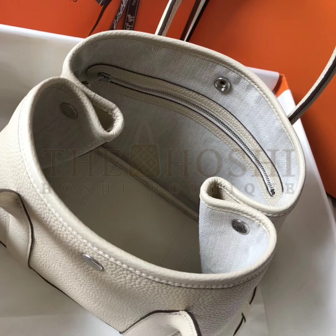 H**me5 White Clemence Garden Party 30cm Handmade Bag Master Quality