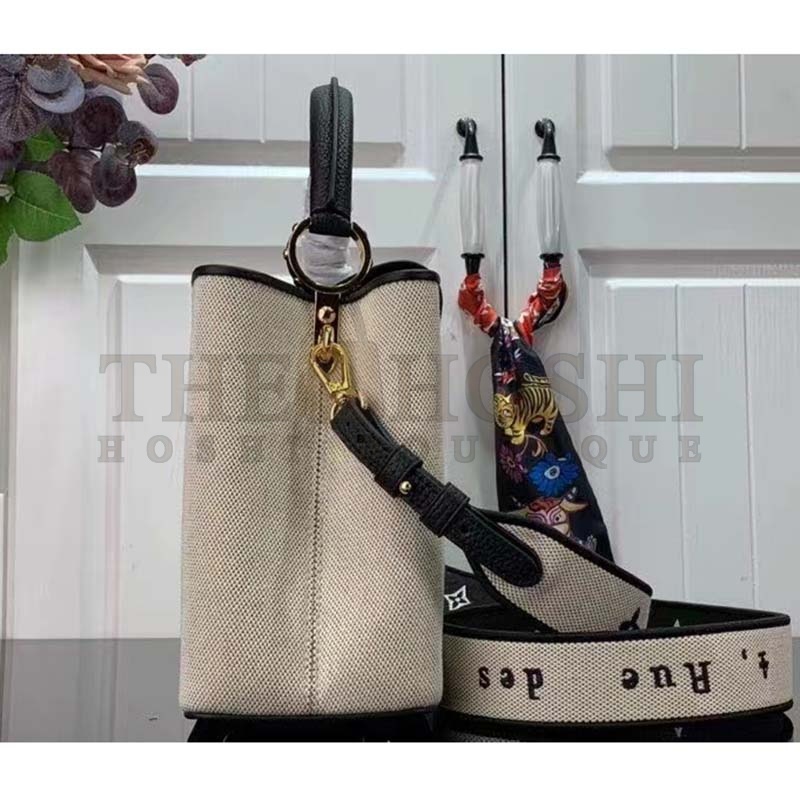 L0vis Vvtt0n LV Women Capucines MM Handbag Black Taurillon Leather Canvas Master Quality