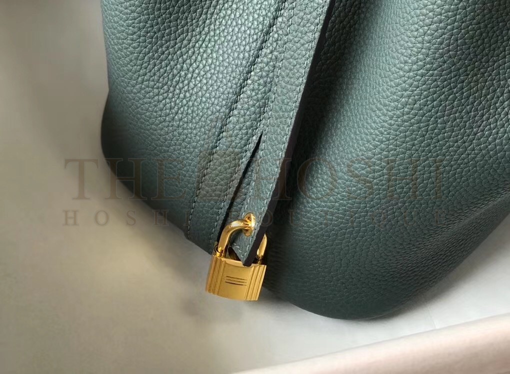 H**me5 Vert Amande Picotin Lock PM 18cm Handmade Bag Master Quality