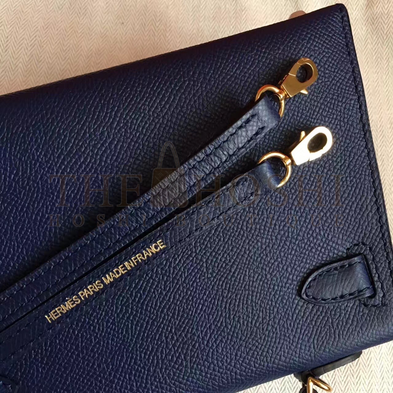 H**me5 Sapphire Epsom Kelly Mini II Handmade Bag Master Quality