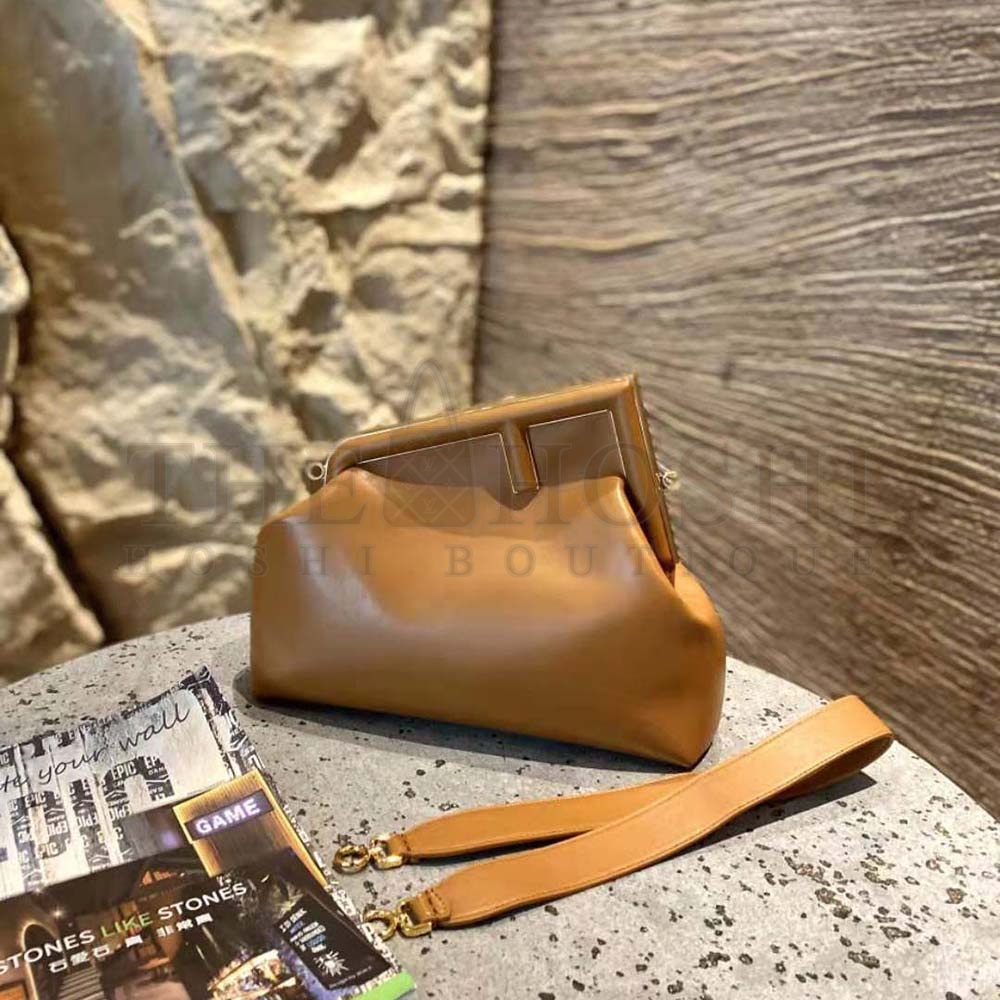 F**di Women First Medium Nappa Leather Bag-Brown Master Quality