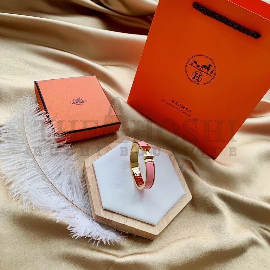 H**me5 Clic H bracelet, Pink Enamel, Rose Gold Master Quality