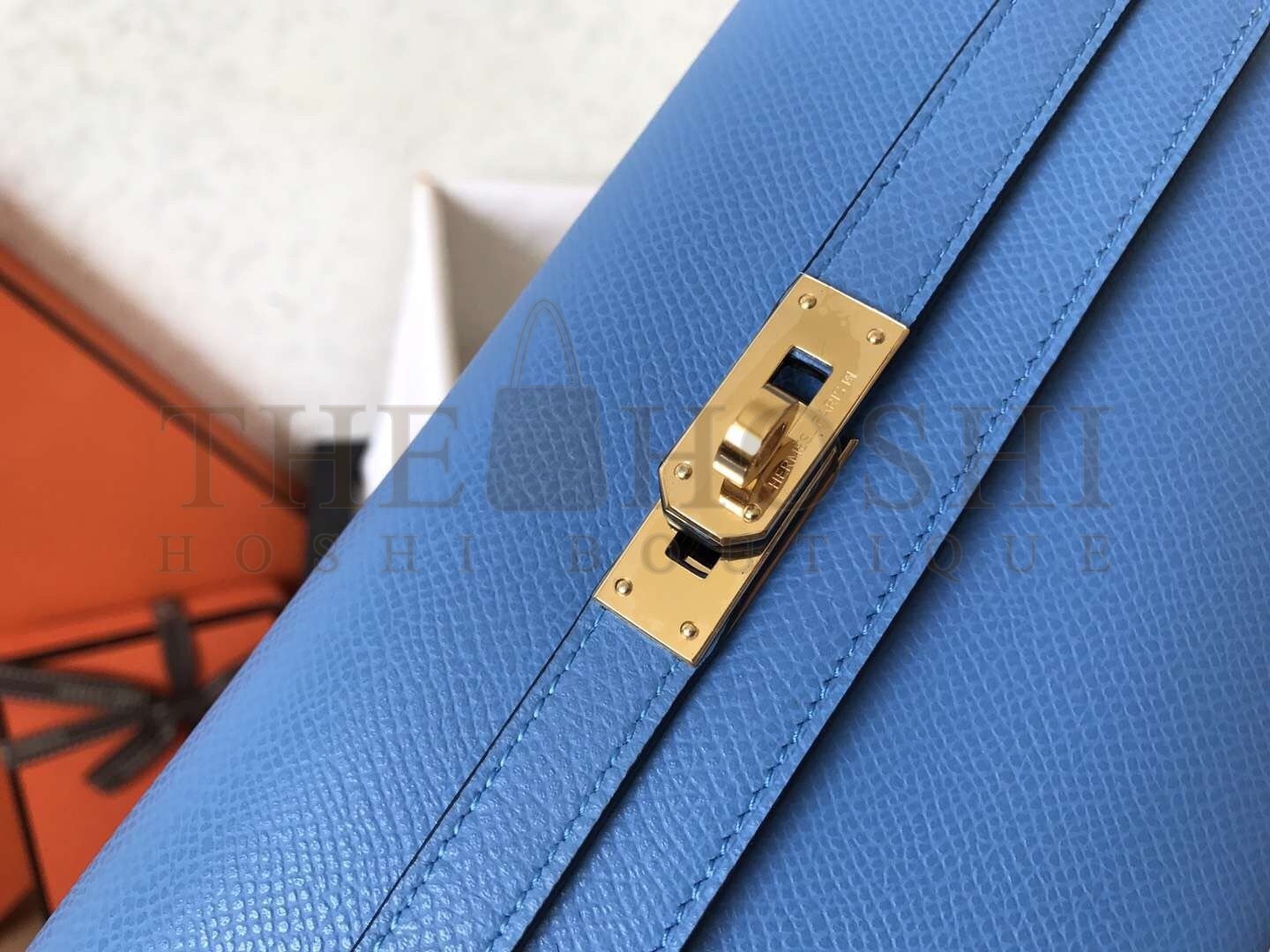 H**me5 Kelly Classic Long Wallet In Blue Jean Epsom Leather Master Quality