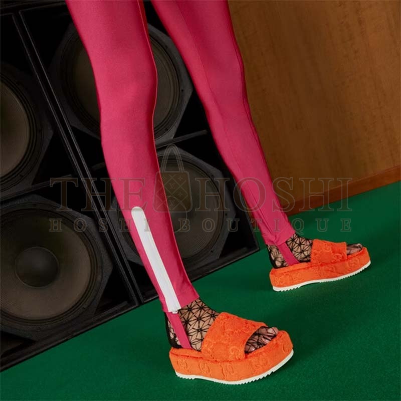 Gvc*1 Unisex G2 Platform Sandals Orange G2 Cotton Sponge Rubber Sole 3 Cm heel Master Quality