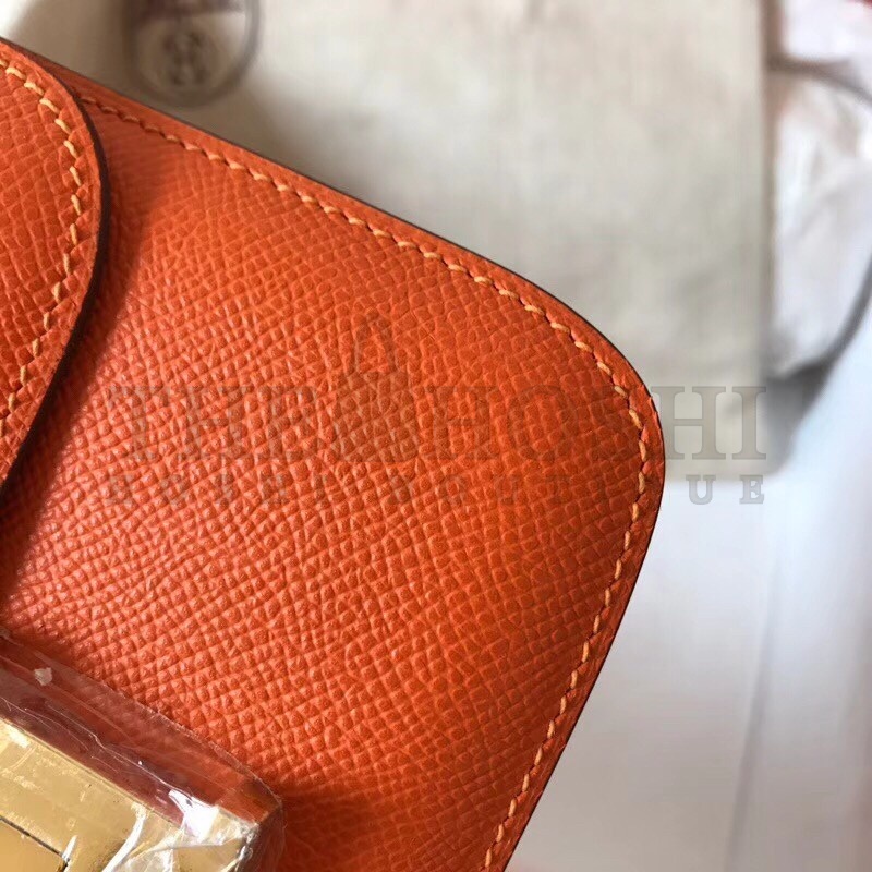 H**me5 Mini Constance 18cm Orange Epsom Bag Master Quality