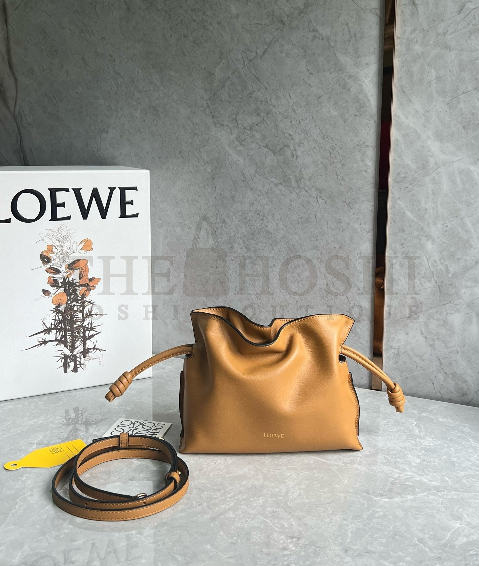 L0ew* Mini Flamenco Clutch Bag in Warm Desert Nappa Calfskin Master Quality