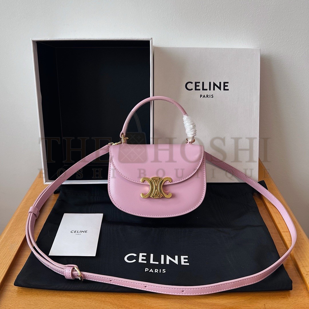 Ce1i*e Mini Besace Clea Bag in Petal Calfskin Master Quality