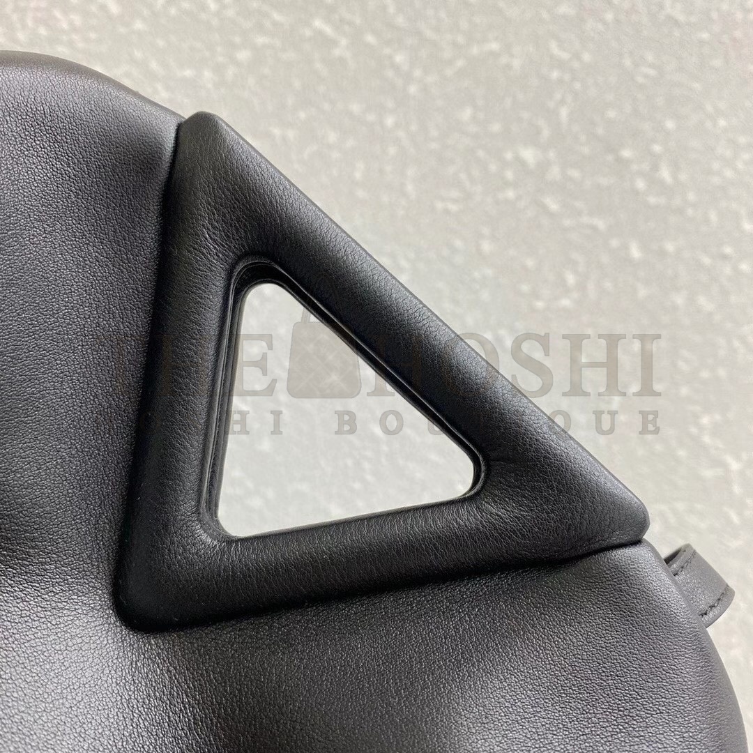 B0tt*ga Ven*ta Small Point Top Handle Bag In Black Leather Master Quality