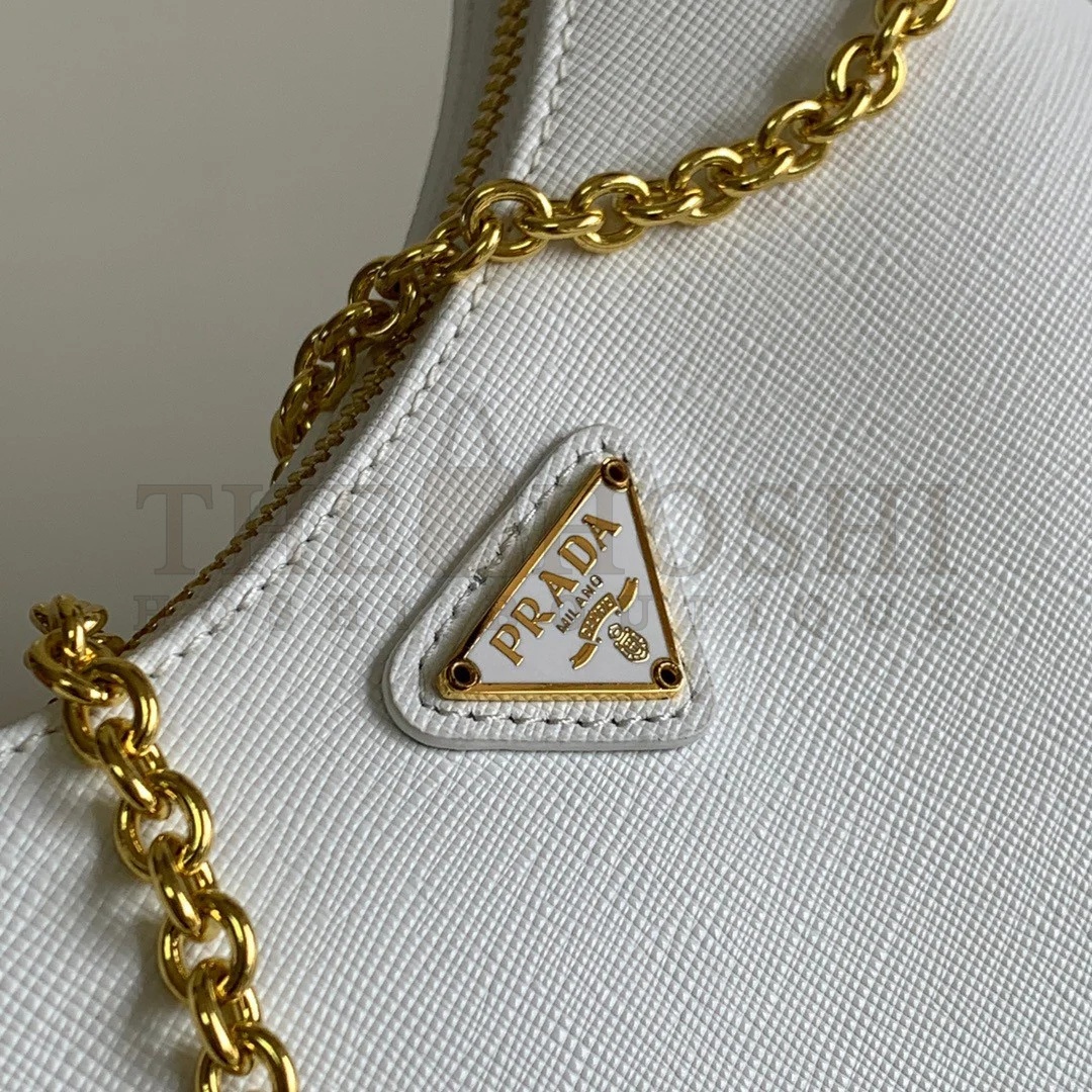Pra*a Re-Edition 2005 Shoulder Bag In White Saffiano Leather Master Quality