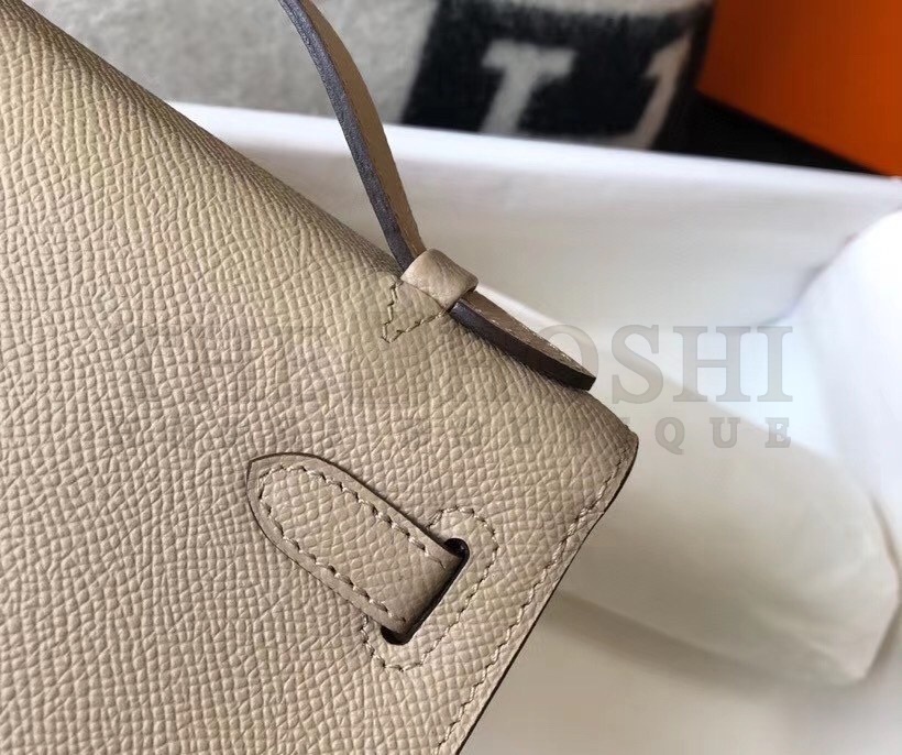 H**me5 Kelly Pochette Bag In Gris Tourterelle Epsom Leather Master Quality
