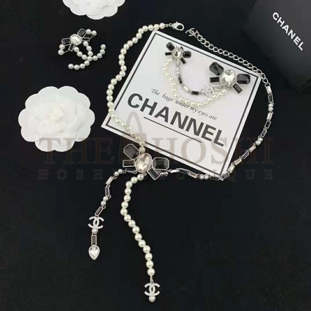 Ch**el Women Necklace in Metal Glass Pearls and Strass Master Quality