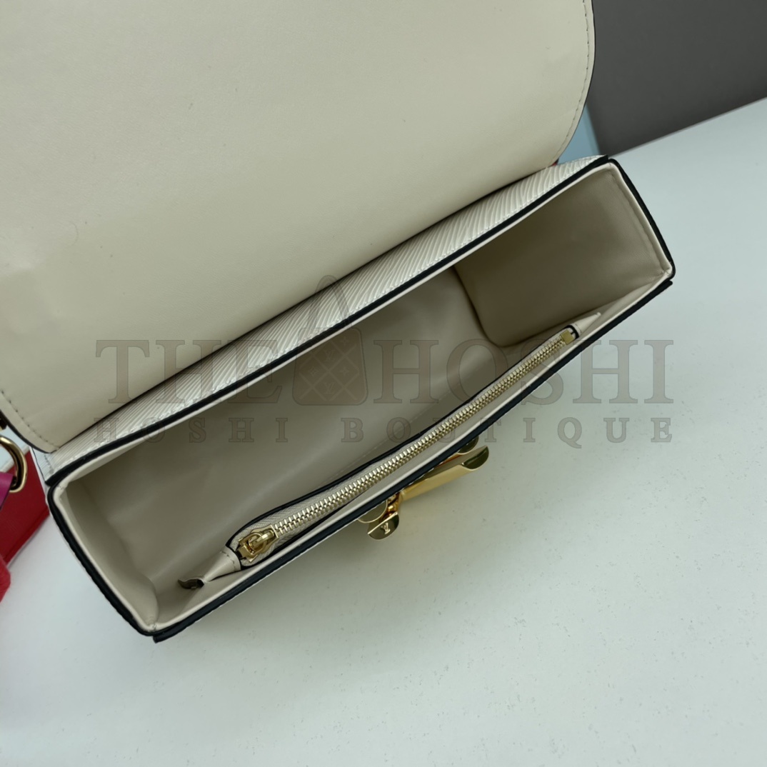 L0vis Vvtt0n LV Women Twist MM Lemon Handbag White Epi Grained Cowhide Master Quality