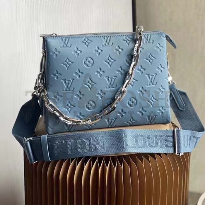 L0vis Vvtt0n LV Women Coussin PM Handbag Ice Blue Lambskin Cowhide Leather Master Quality