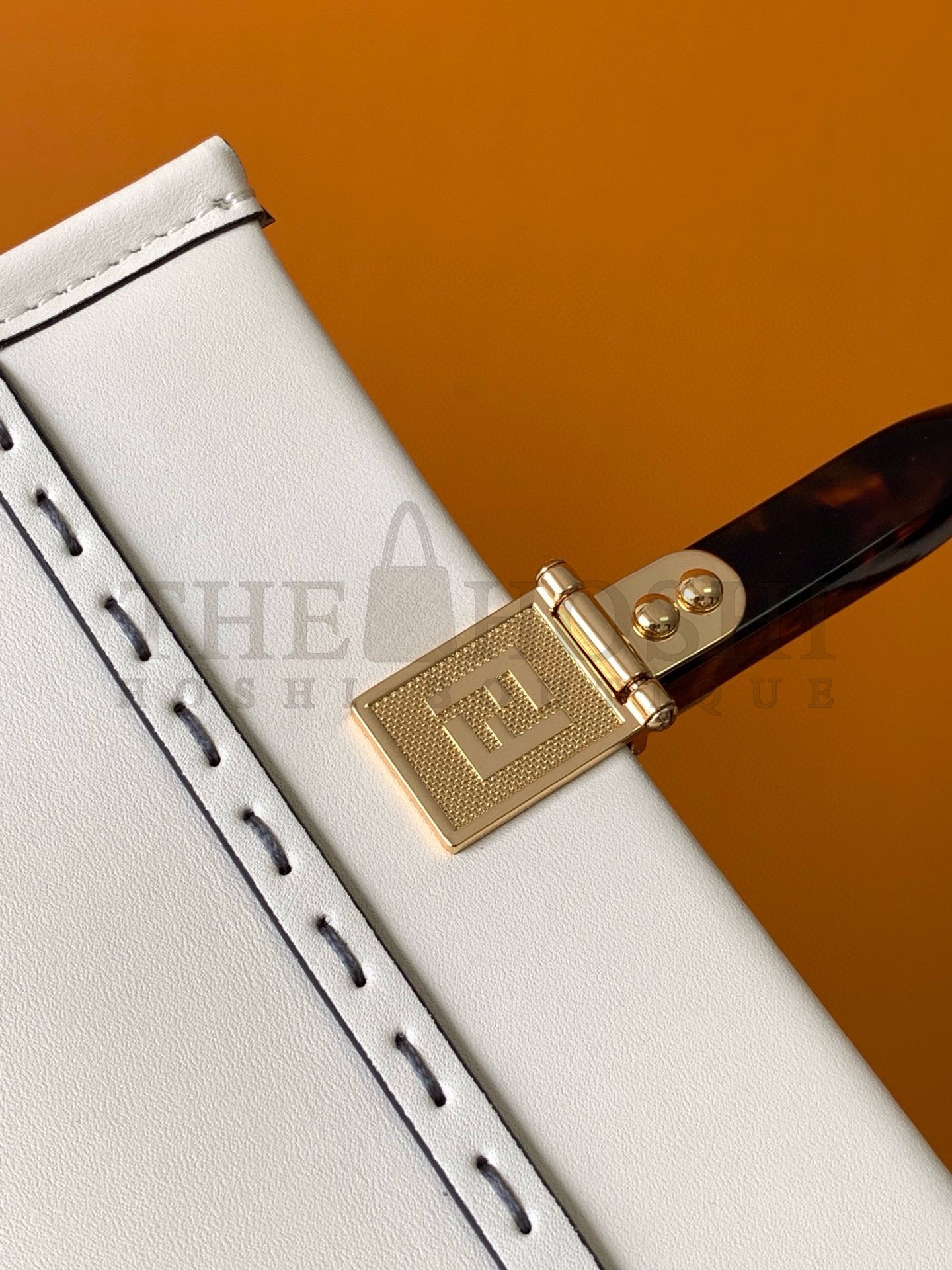 F**di Sunshine Small Tote Bag In White Calfskin Master Quality