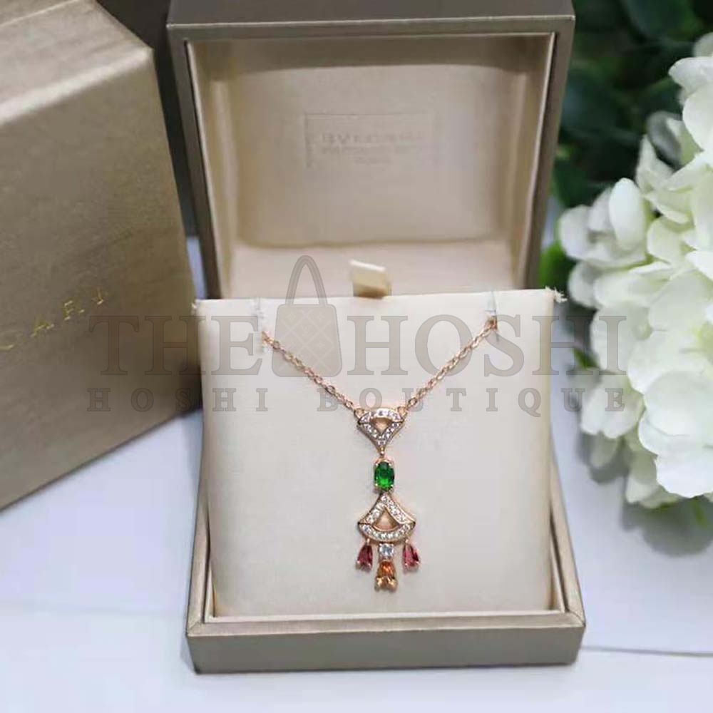 Bv1g*ai Women Divas Dream Necklace 18 KT Rose Gold Master Quality